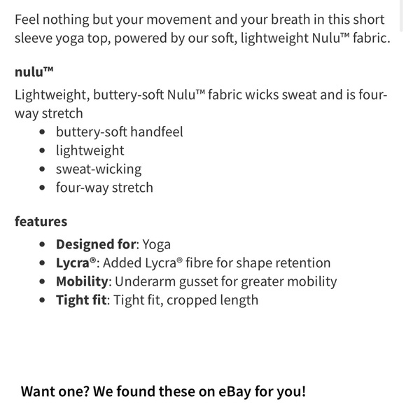 lululemon nulu cropped slim yoga short sleeve - white size 4 crop top - Picture 5 of 10